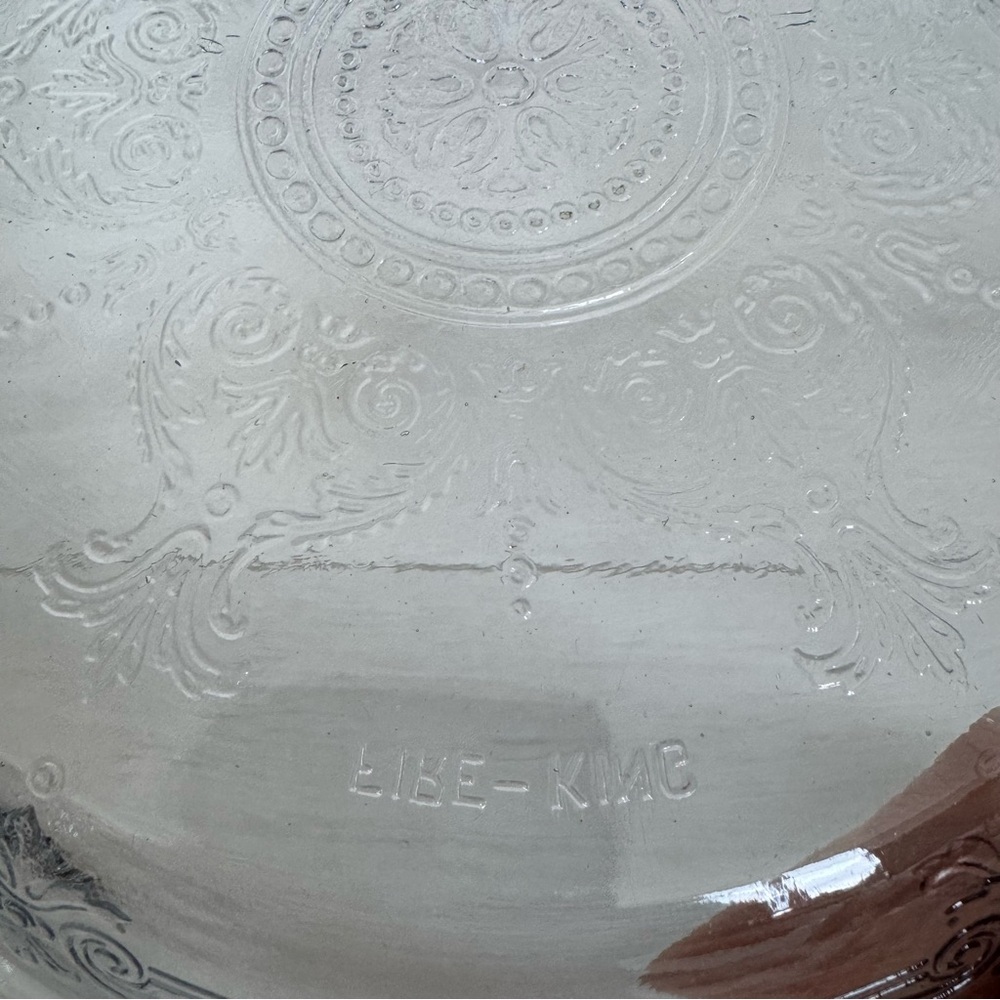 Fire-King Philbe Pattern Sapphire Blue Embossed Pattern Pie Plate Dish 9 inch
